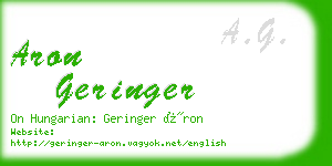 aron geringer business card